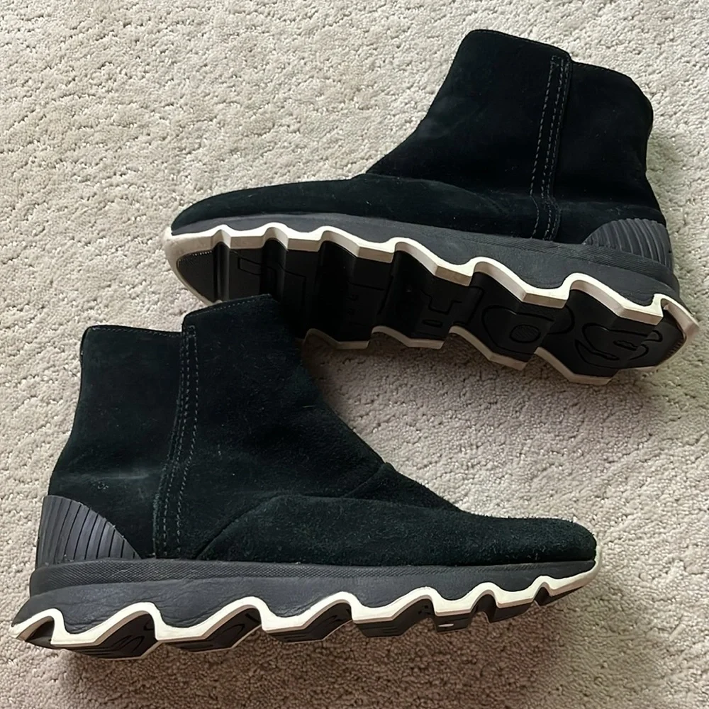 Sorel Black Slouch Boot Ankle Women’s 10 Leather Winter